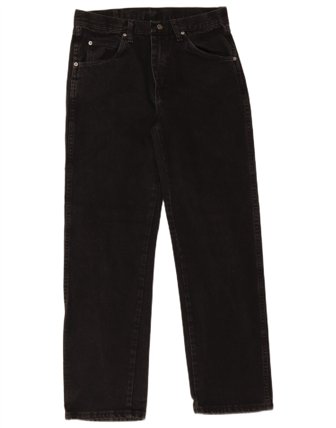 Wrangler Mens Regular Fit Straight Jeans W30 L30 Algodão Preto