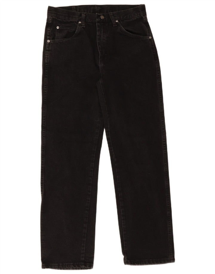 Wrangler Mens Regular Fit Straight Jeans W30 L30 Algodão Preto