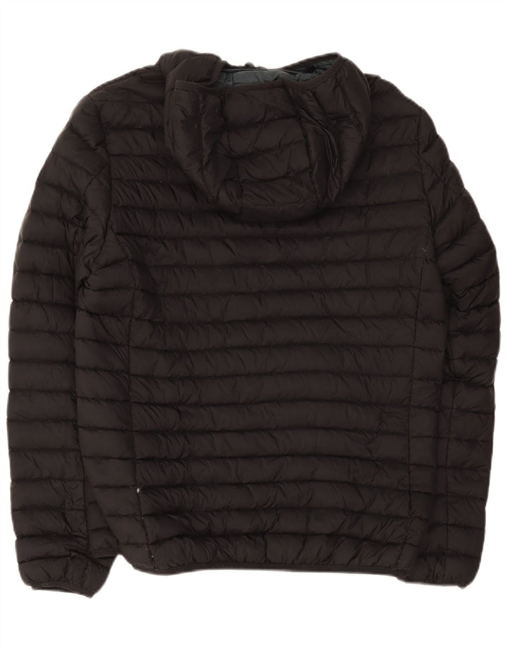 Jaqueta acolchoada com capuz masculina Mistral UK 38 nylon preto médio