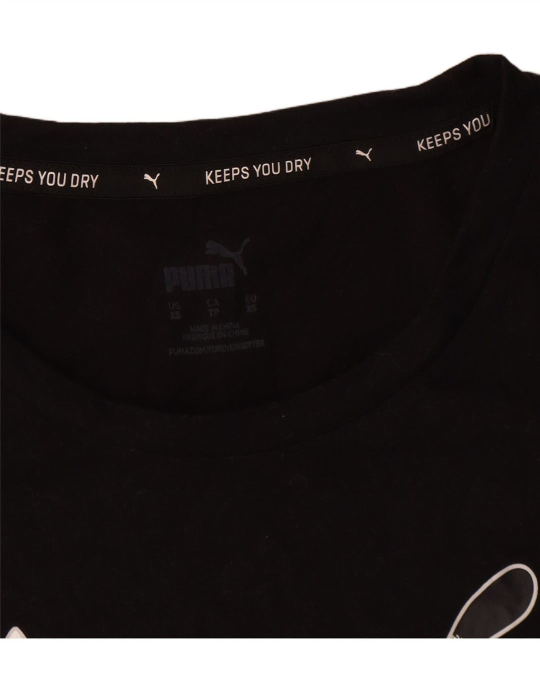 Puma Camiseta Feminina Oversized Graphic Top UK 6 XS Poliéster Preto