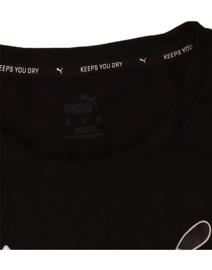 Puma Camiseta Feminina Oversized Graphic Top UK 6 XS Poliéster Preto
