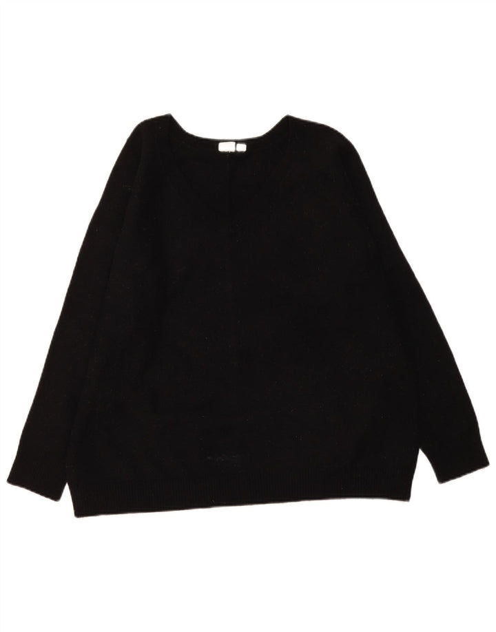 Suéter feminino Gap com decote em V Reino Unido 16 grande nylon preto
