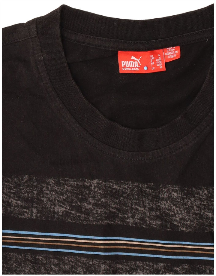 Puma Camiseta Masculina Top Médio Listrado Preto