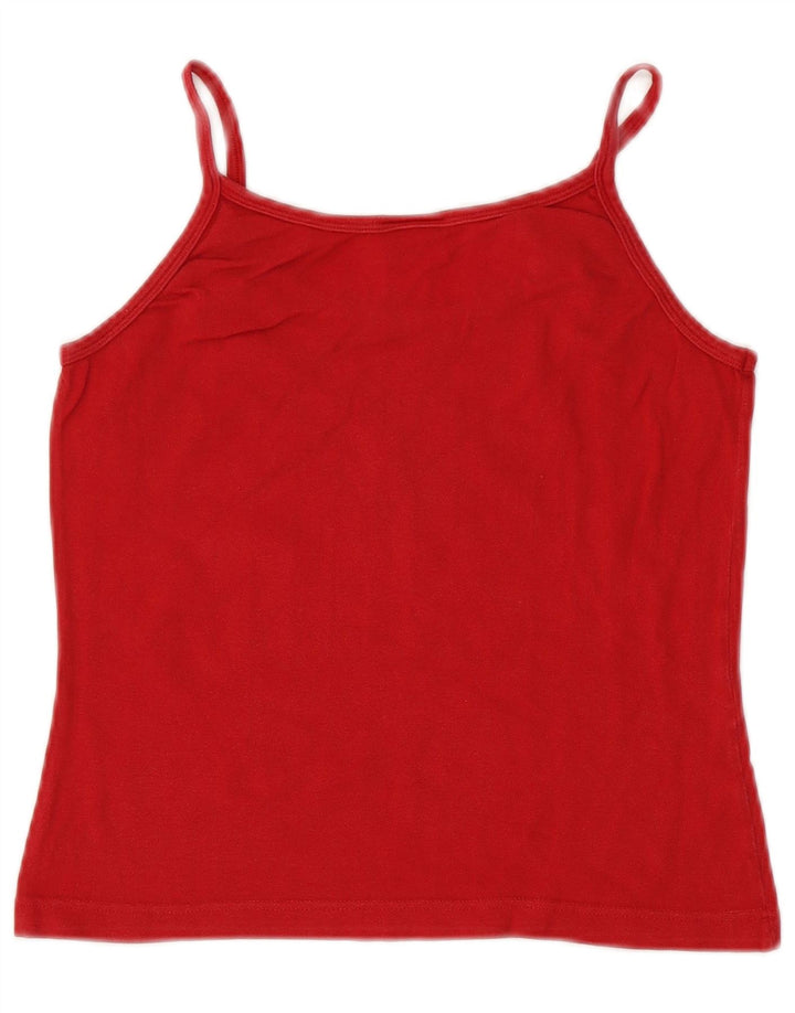 LACOSTE Top feminino cropped tamanho 40 algodão vermelho médio