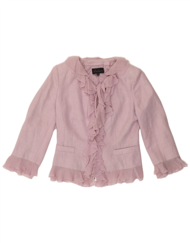 Jaqueta Bolero Feminina Luisa Spagnoli IT 42 Linho Roxo Médio