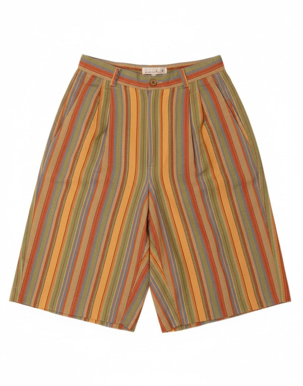 Shorts Chino feminino VINTAGE UK 10 pequeno W26 listrado multicolorido