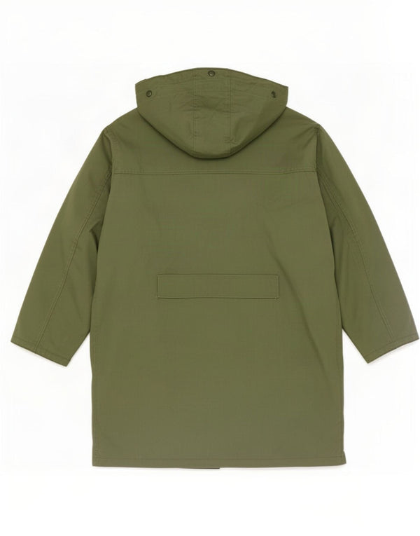 Jaqueta Parka Masculina Vintage com Capuz Solto Fit Reino Unido 38 Verde Médio