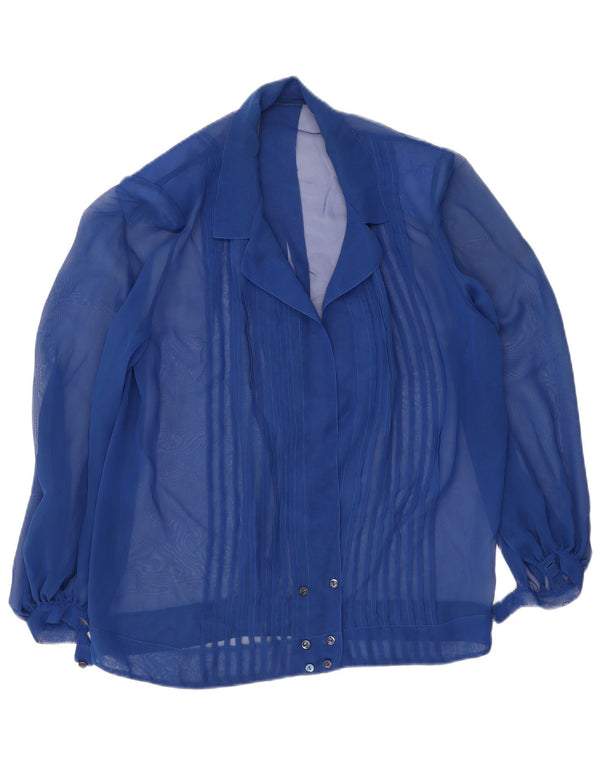 Blusa feminina vintage UK 18 XL azul
