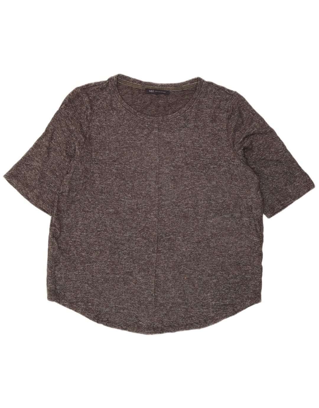 Camiseta feminina Marks & Spencer UK 14 grande viscose manchada cinza