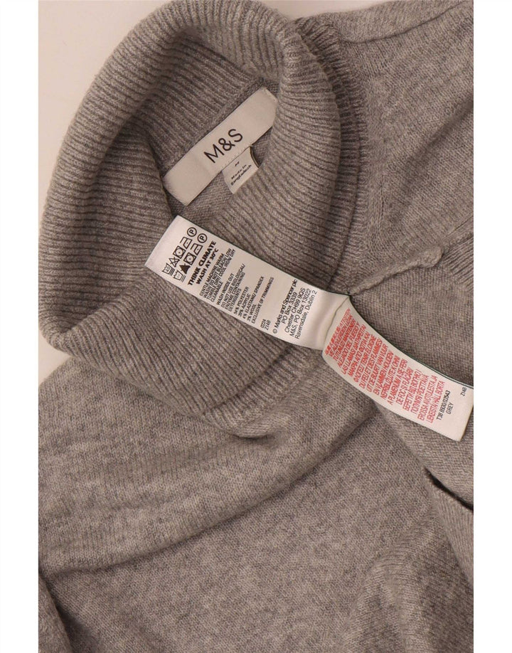 Suéter masculino Marks & Spencer com gola redonda e poliéster cinza médio