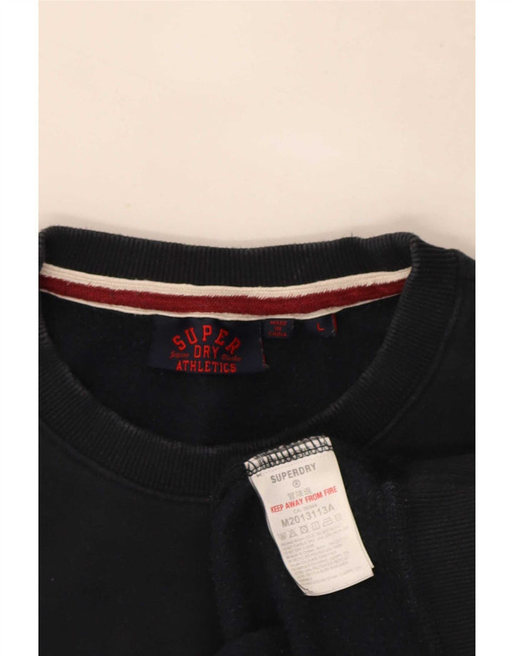 Superdry moletom masculino jumper grande algodão azul marinho