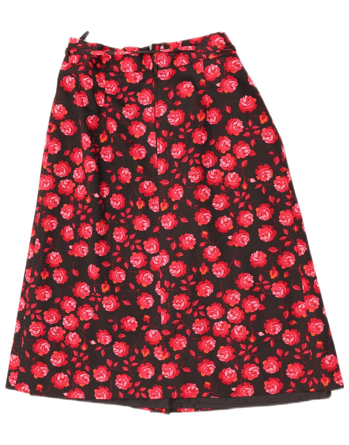 Saia feminina vintage linha A W28 floral vermelho médio
