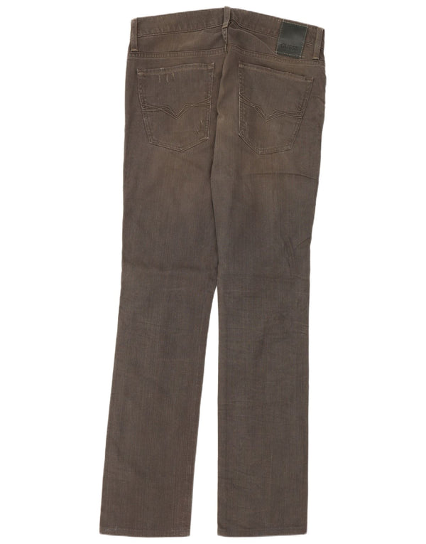 Guess Calça jeans reta masculina desgastada W32 L32 algodão cinza