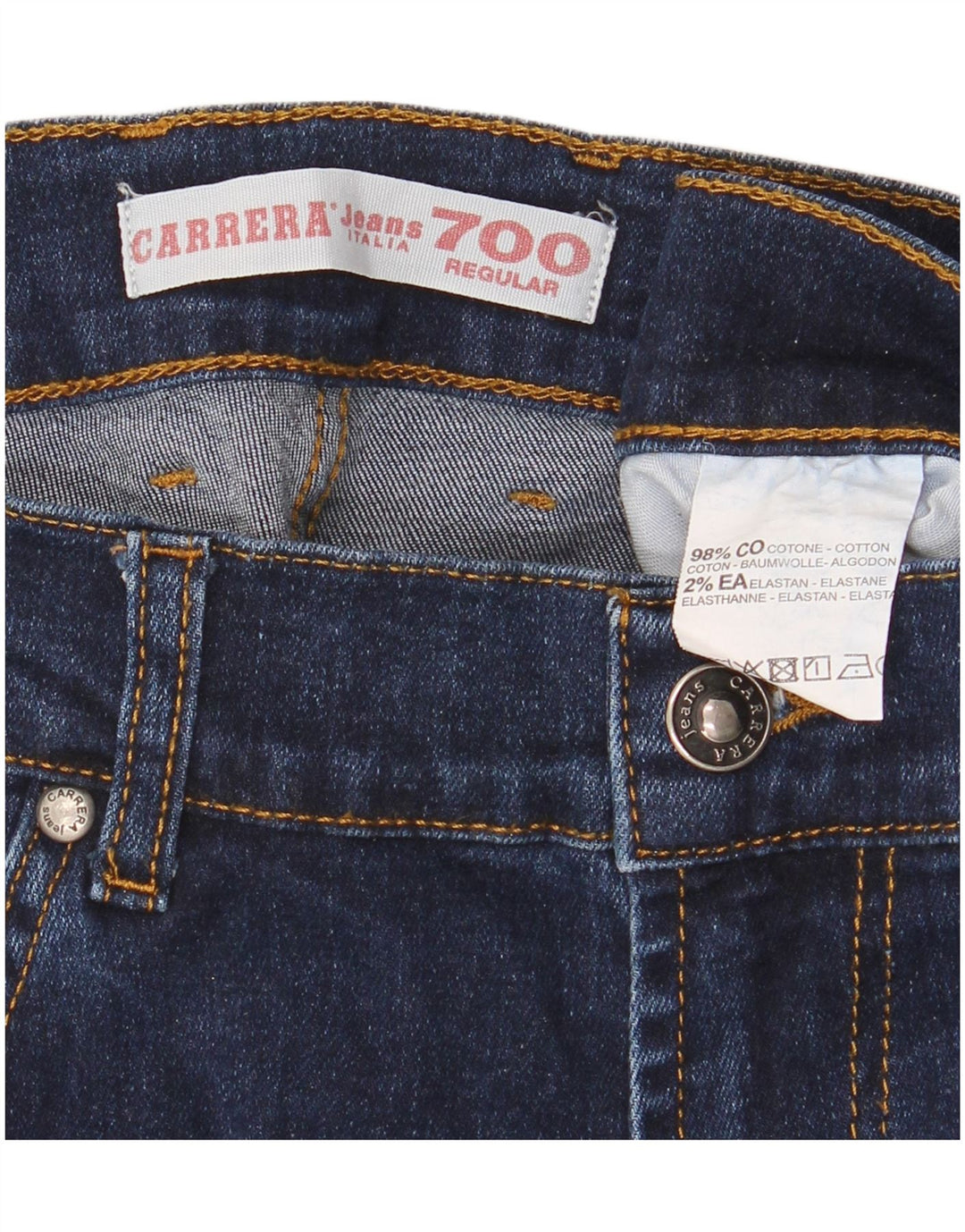 Carrera Masculino 700 Regular Straight Jeans W34 L30 Azul Marinho Algodão