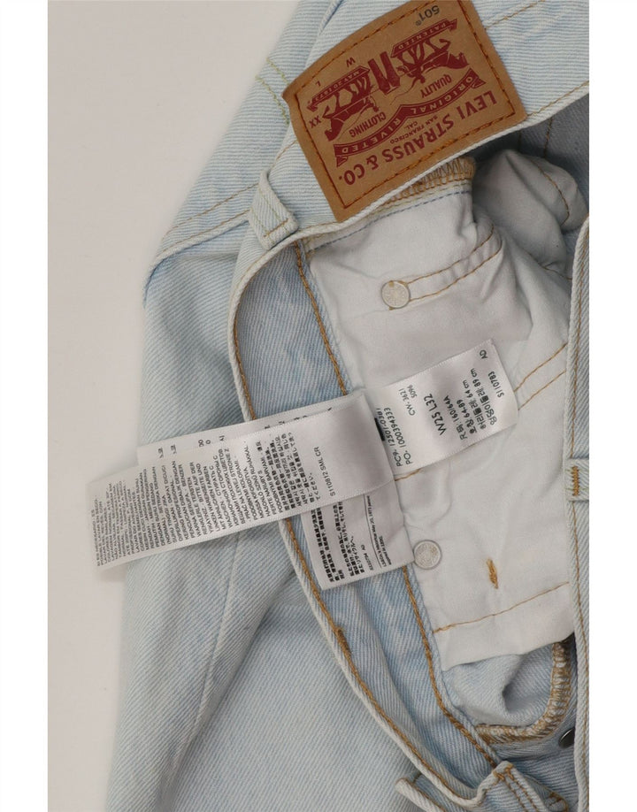 Calça jeans feminina Levi's 501 Straight W25 L32 azul algodão