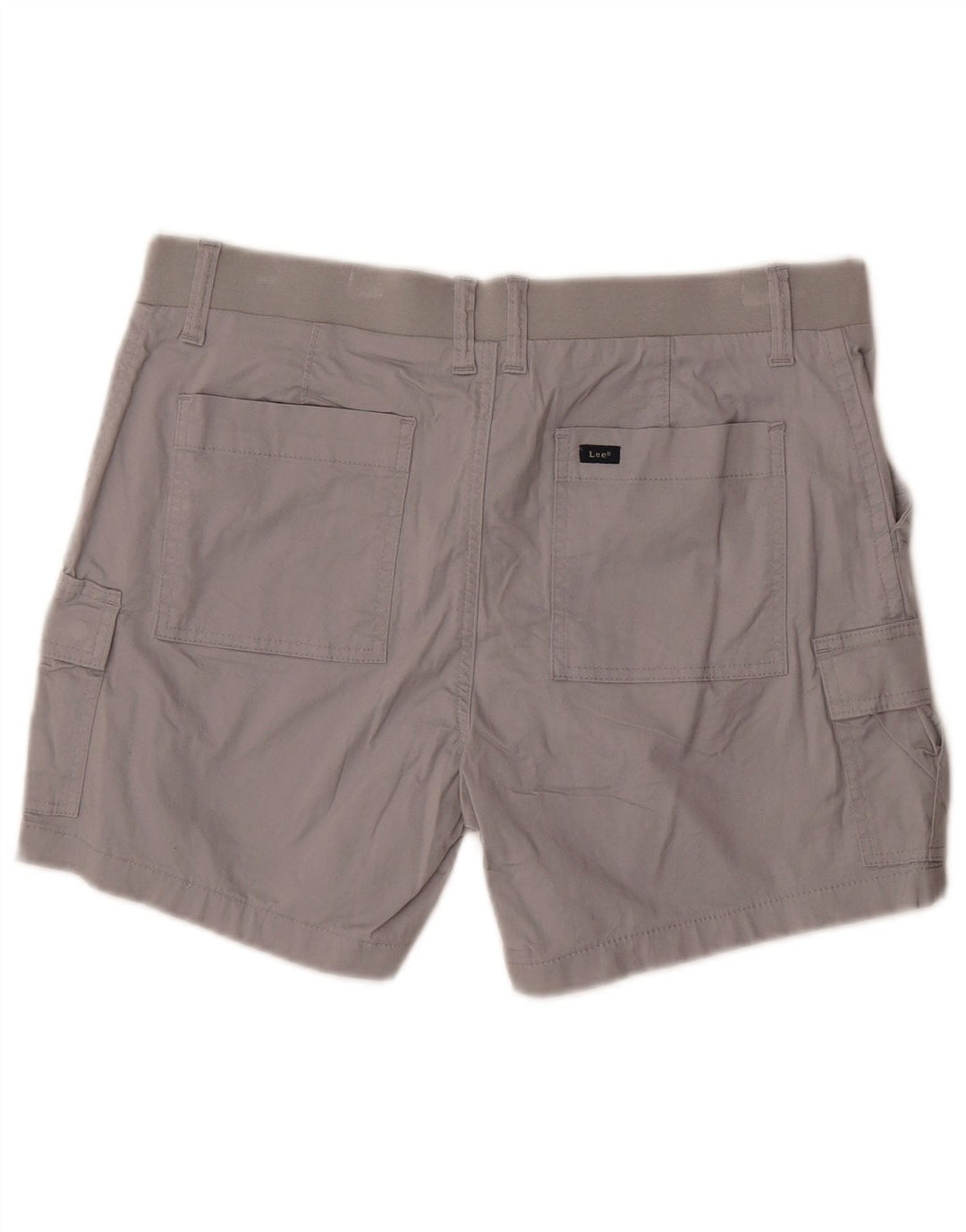 Lee Womens Mid Rise Regular Fit Cargo Shorts EUA 12 Grande W34 Cinza