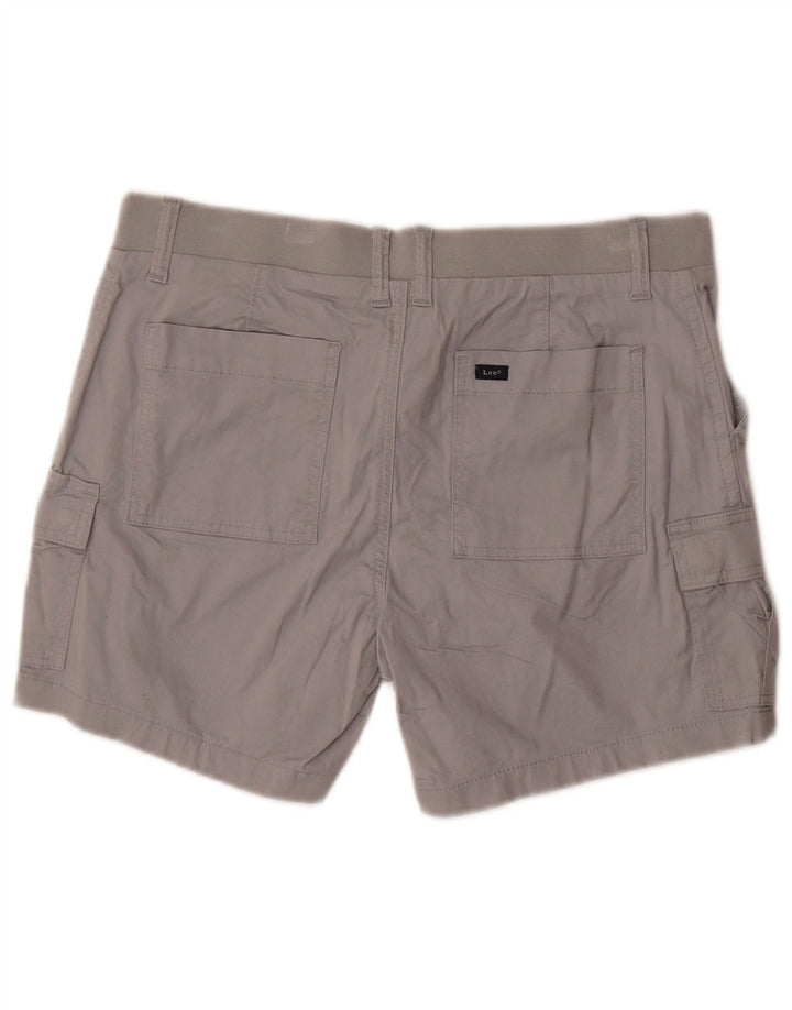 Lee Womens Mid Rise Regular Fit Cargo Shorts EUA 12 Grande W34 Cinza