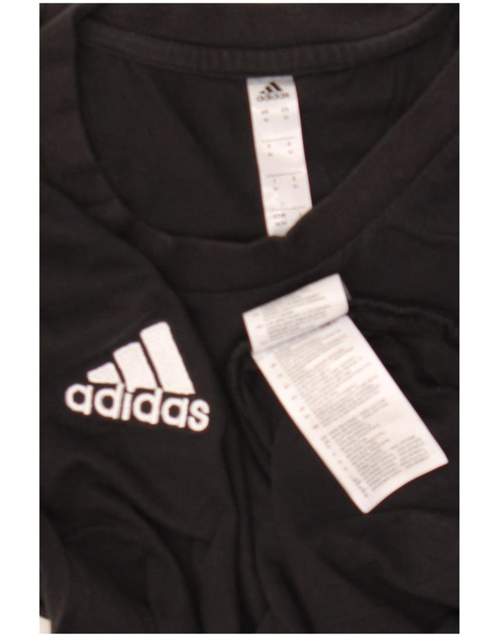 Adidas Mens Camiseta Top Médio Algodão Preto