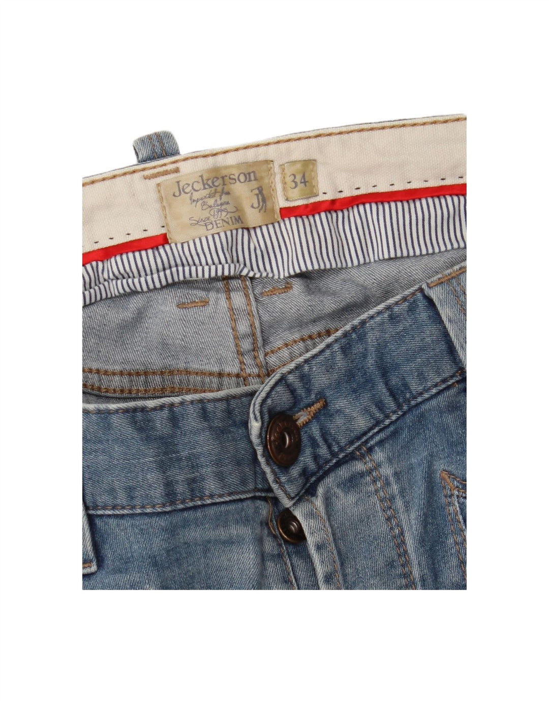 Jeans retos masculinos JECKERSON W34 L30 algodão azul