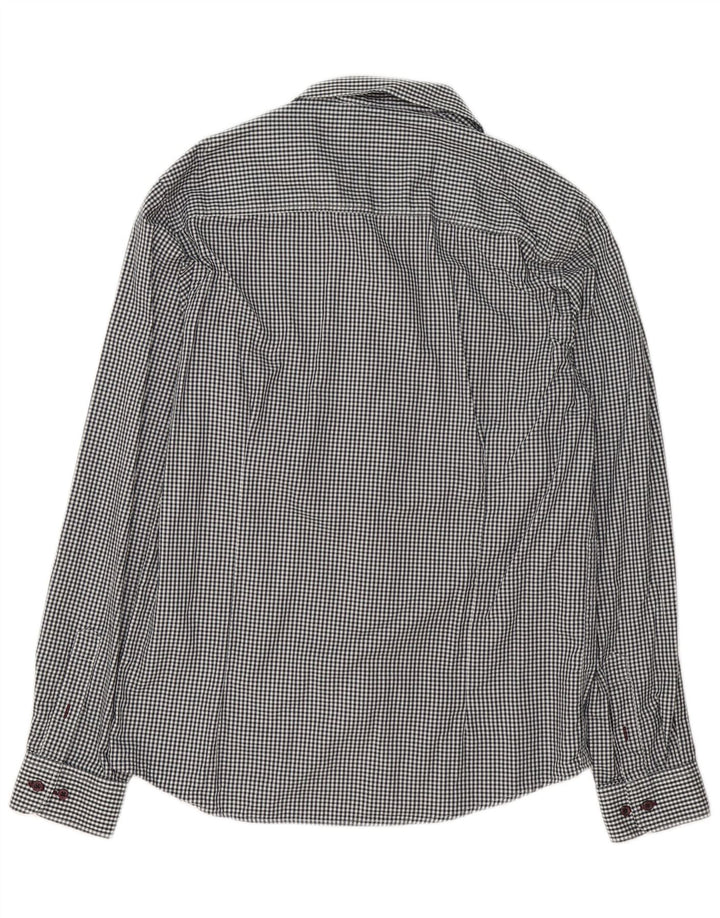 Camisa masculina Jack & Jones grande algodão guingão branco
