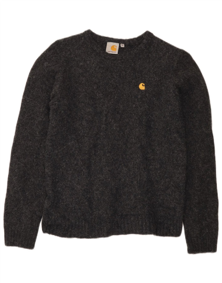 Suéter Carhartt Boys com gola redonda 7-8 anos lã cinza médio