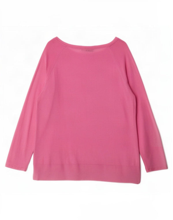 Top feminino Zara manga 3/4 Reino Unido 14 rosa médio