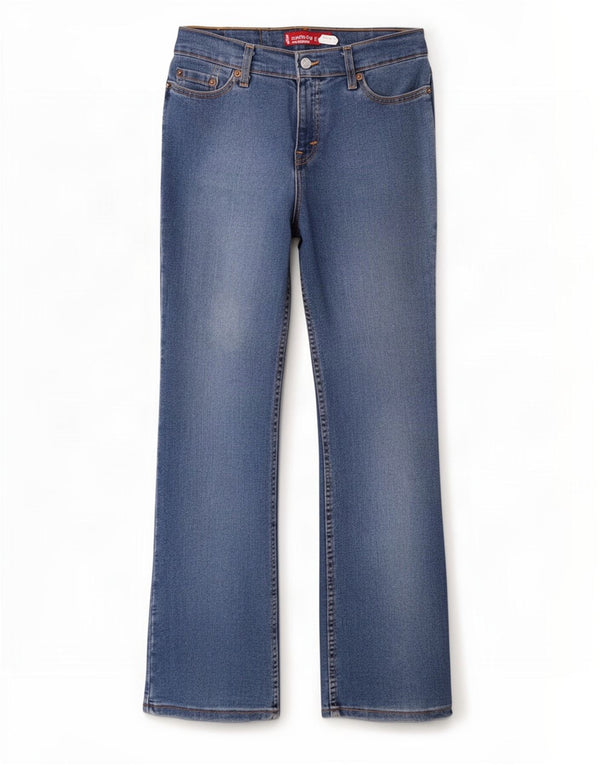 Calça jeans feminina Levi's 518 Super Low Bootcut US 9 Médio W30 L31 Azul Algodão