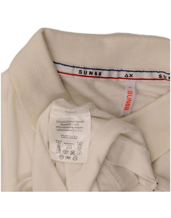 Camisa polo masculina Sun68 11-12 anos branca Tencel