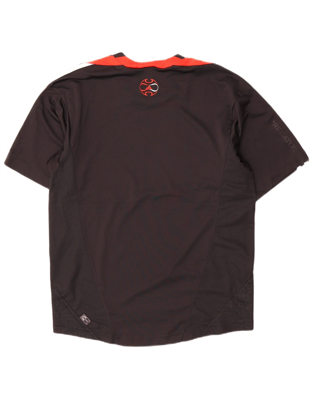 Adidas Mens T-Shirt Top Pequeno Poliéster Colorblock Preto