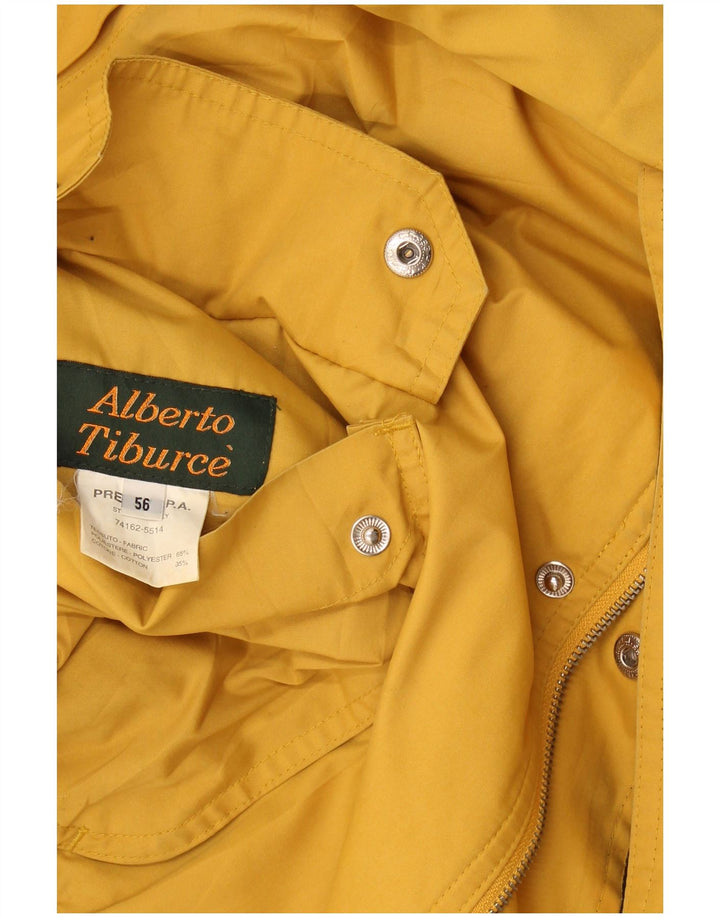 Jaqueta utilitária masculina vintage IT 56 3XL poliéster amarelo