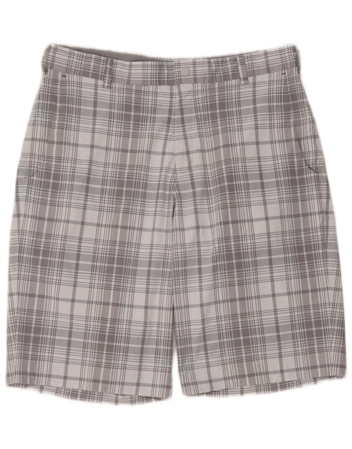Shorts masculino Nike Dri Fit Chino W32 poliéster xadrez cinza médio