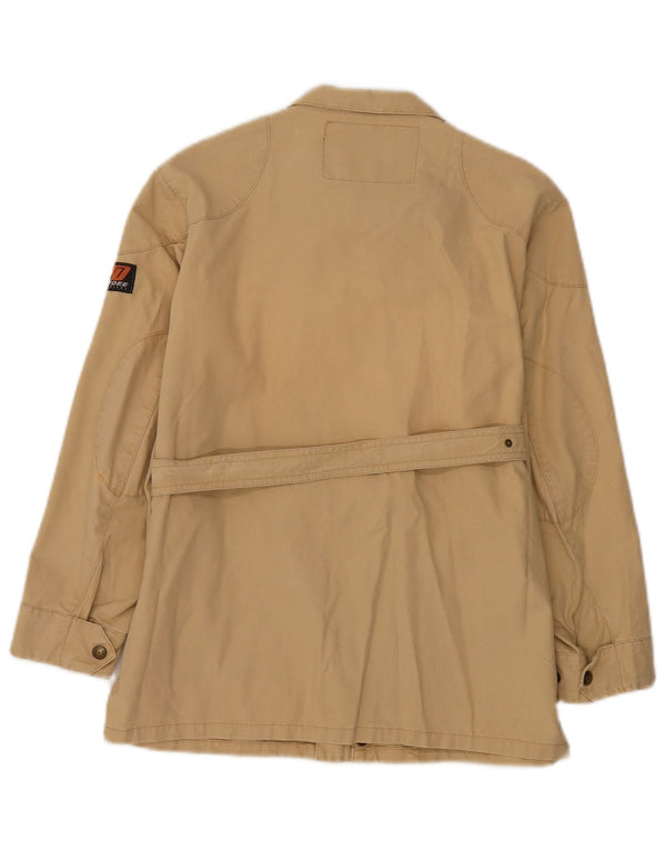 Jaqueta utilitária masculina vintage UK 36 pequena bege