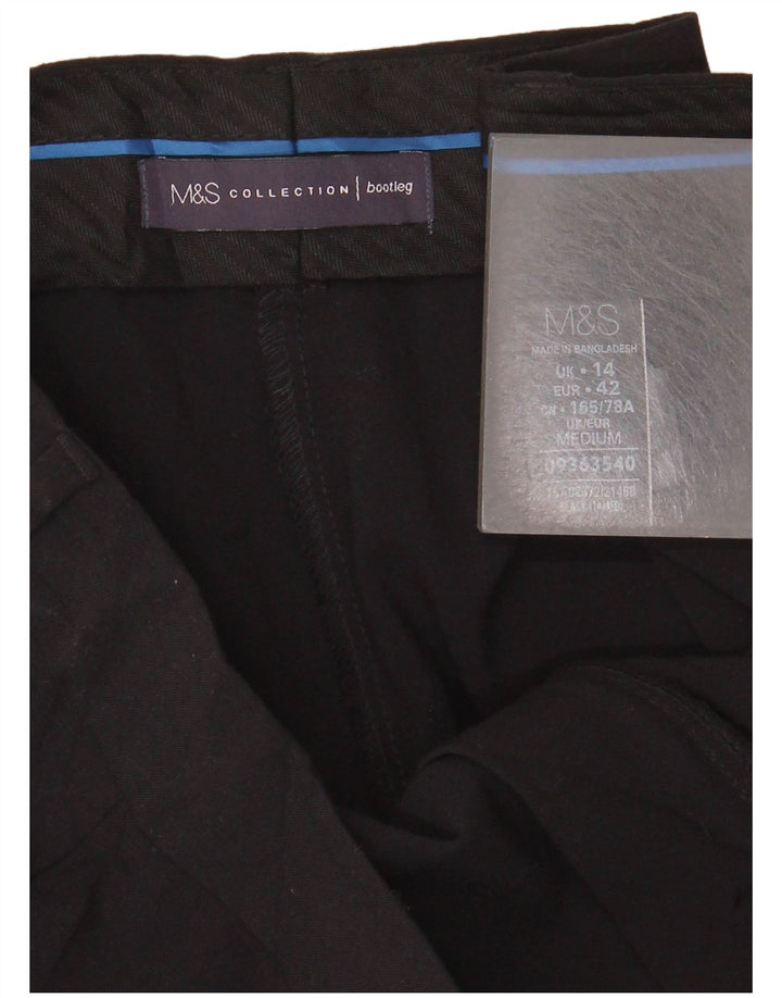 Calça feminina Marks & Spencer Bootcut Suit Reino Unido 14 Grande W34 L30 Preta