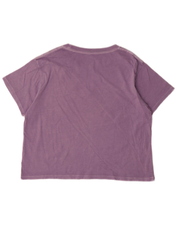 Camiseta feminina estampada oversized Levi's UK 10 algodão roxo pequeno