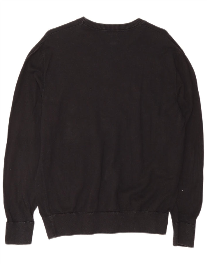 Suéter masculino Gap com gola redonda, pequeno algodão preto
