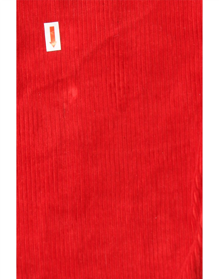 ST. Calça feminina de veludo cotelê BERNARD de cintura alta Reino Unido 12 médio W24 L27 vermelho