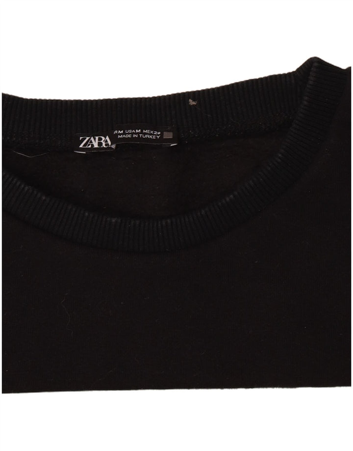 Zara moletom gráfico feminino jumper UK 14 médio preto