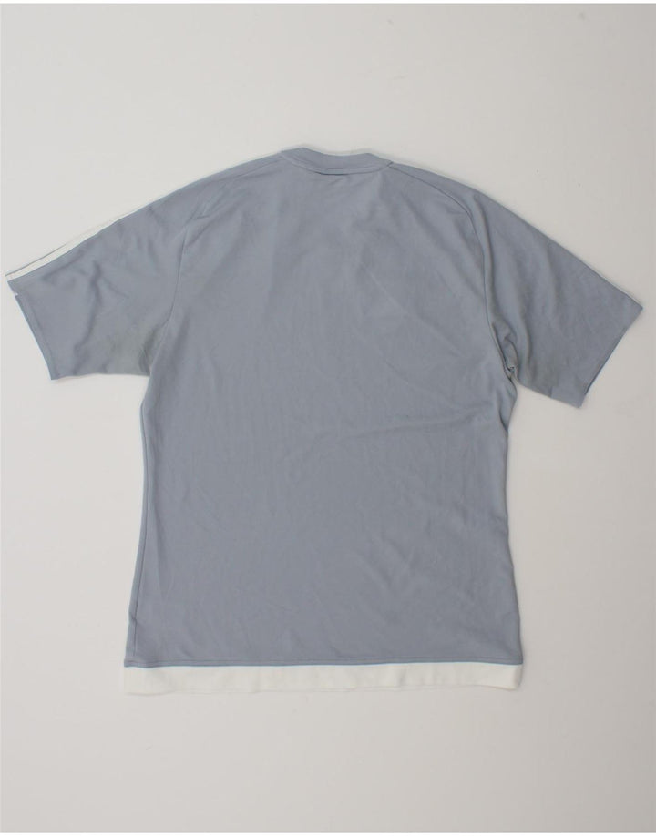 Camiseta masculina Adidas Top médio azul colorblock poliéster