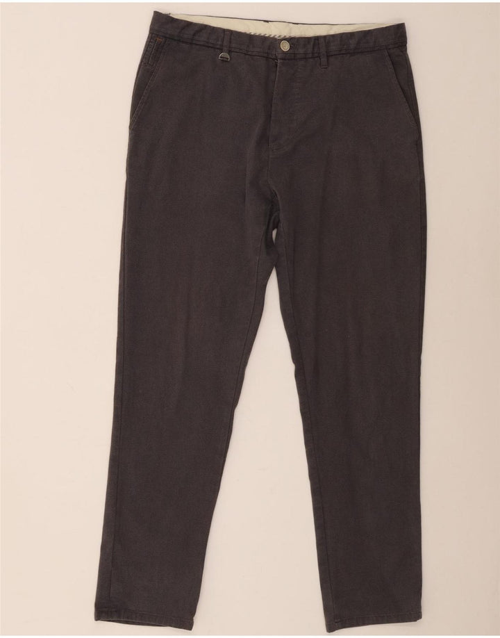 Zara Mens Slim Chino Calças EU 44 Grande W34 L29 Cinza