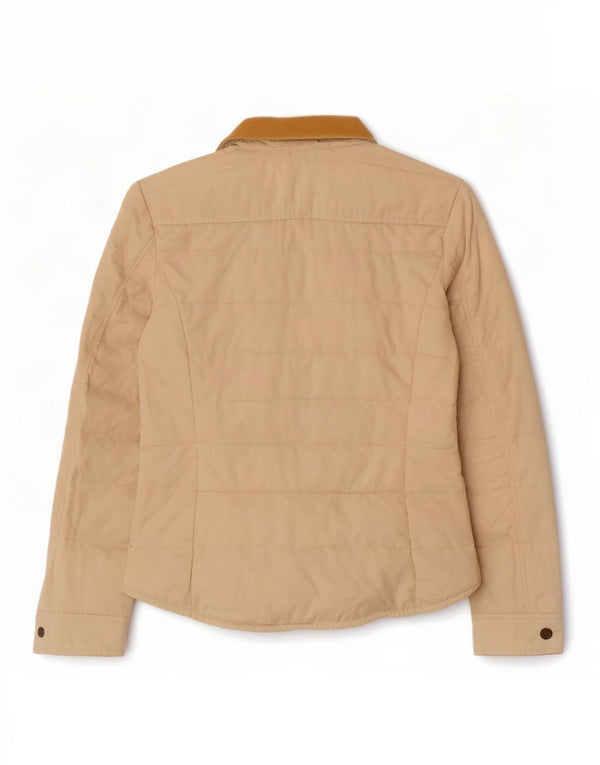 Jaqueta acolchoada feminina Massimo Dutti UK 16 grande algodão bege