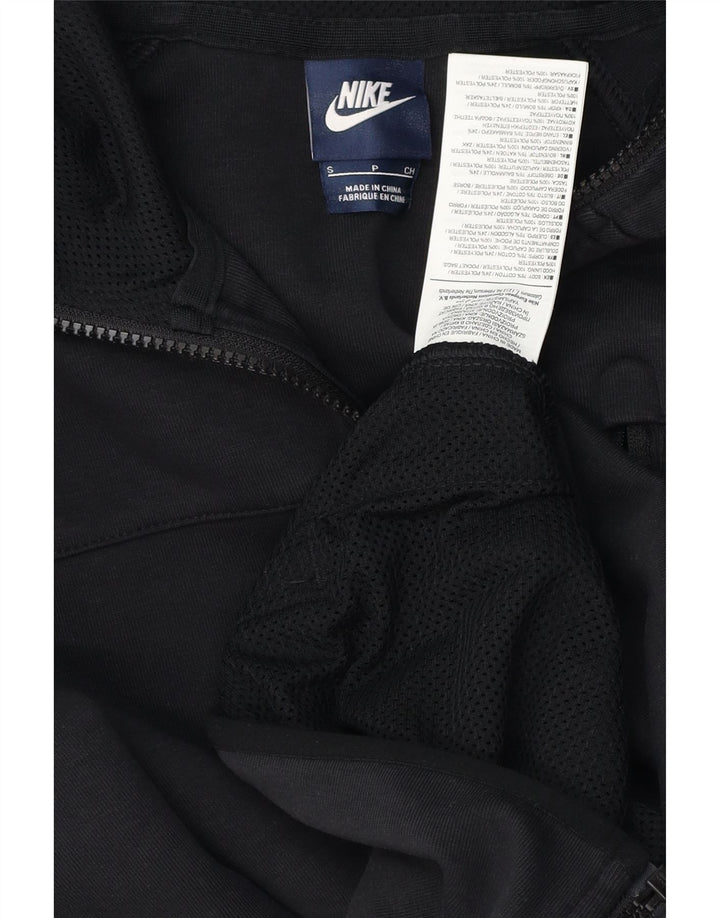 Suéter masculino Nike com capuz e zíper pequeno de algodão preto
