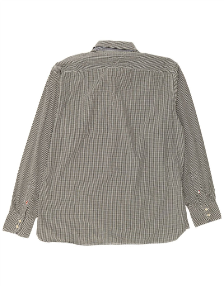 Camisa masculina TOMMY HILFIGER Custom Fit XL verde algodão guingão