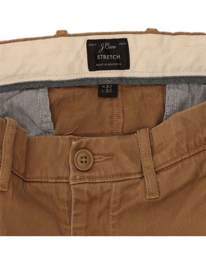 J. CREW Womens Stretch Slim Chino Trousers W32 L32 Brown Cotton Vintage J. Crew and Second-Hand J. Crew from Messina Hembry 