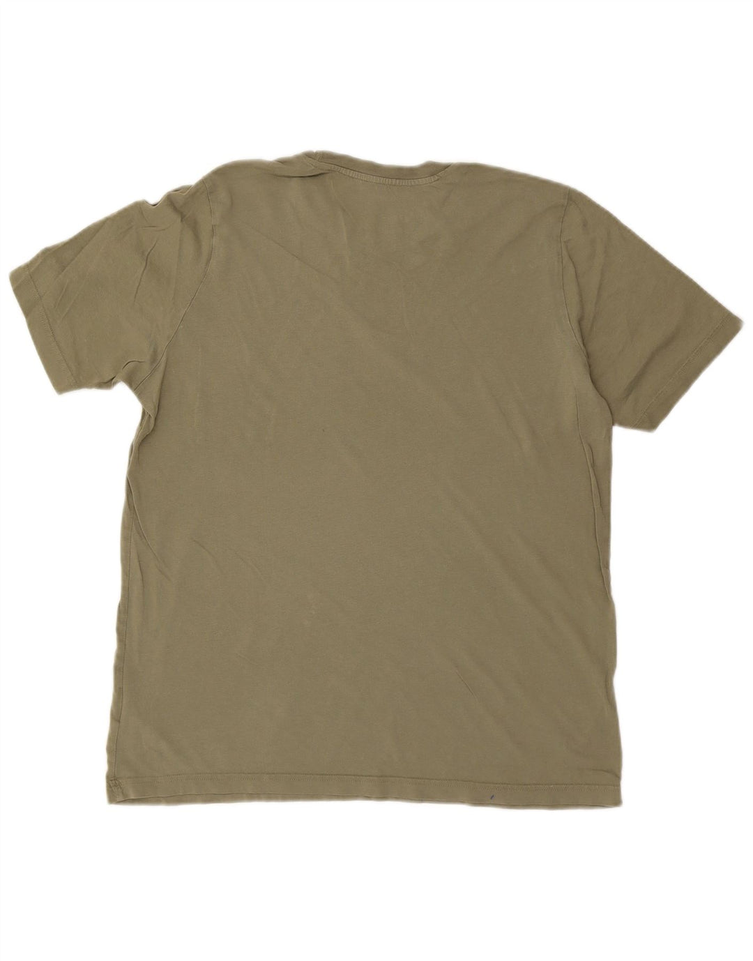 ADIDAS Mens Graphic T-Shirt Top Grande Algodão Cáqui