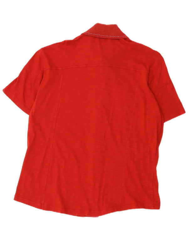 Trussardi Jeans Camisa masculina de manga curta 2XL algodão vermelho