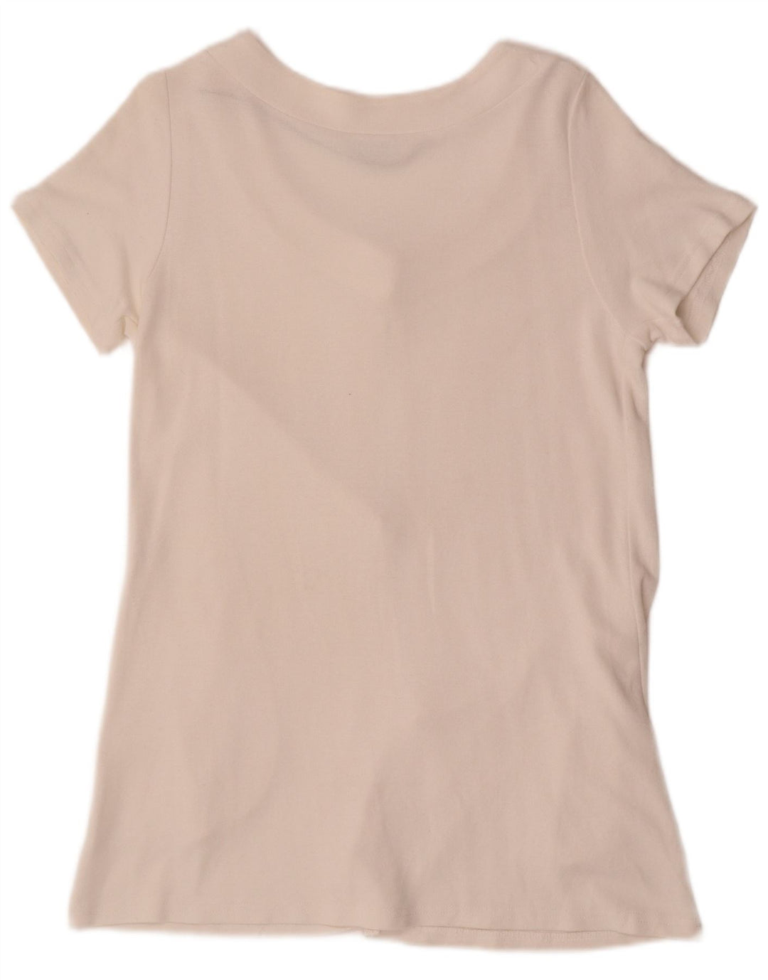 Blusa feminina de manga curta Marks & Spencer Reino Unido 12 médio branco