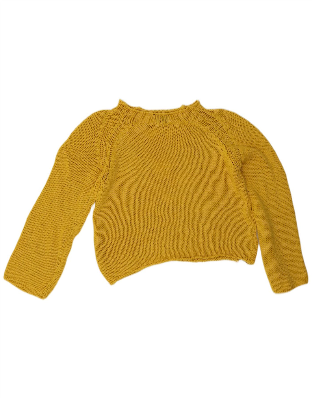 Suéter feminino Massimo Dutti com gola canoa e gola redonda Reino Unido 14 médio amarelo
