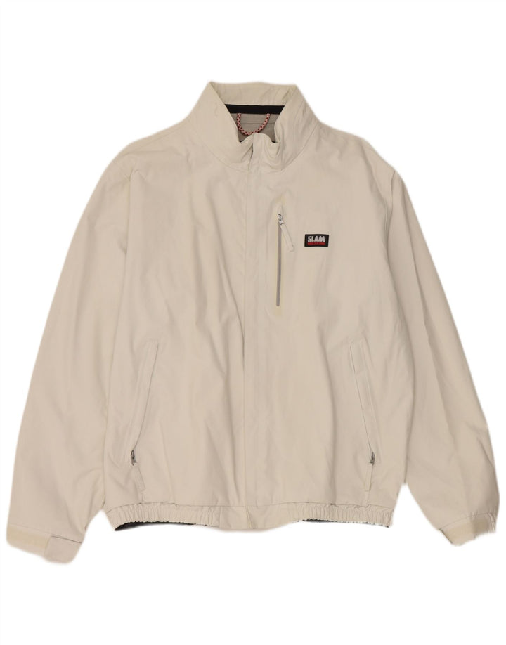 Jaqueta de chuva masculina Slam UK 44 2XL nylon branco