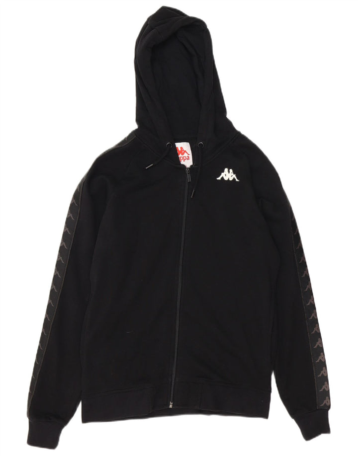 Suéter masculino KAPPA com capuz e zíper gráfico XS algodão preto