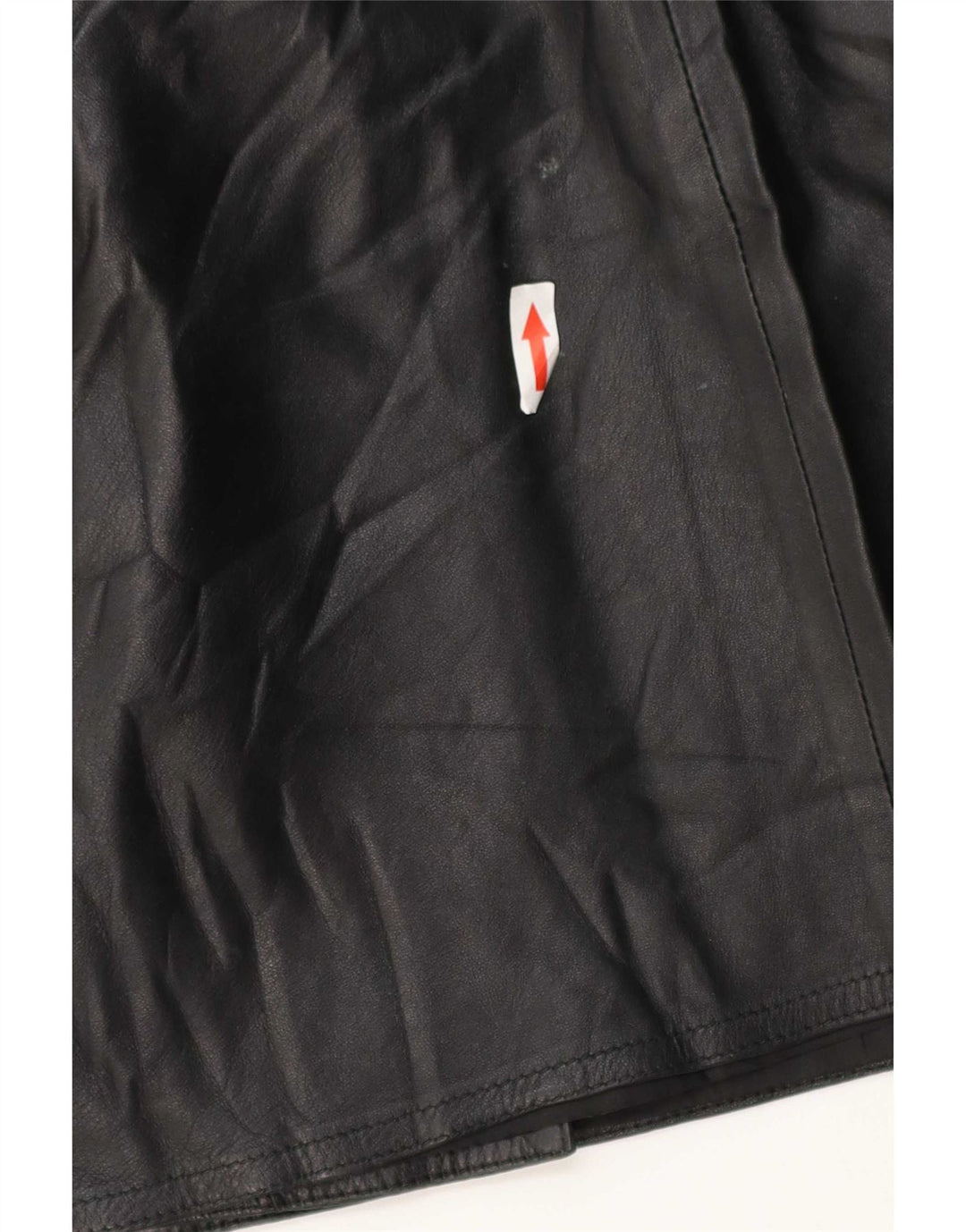 Saia de couro feminina vintage W28 média preta